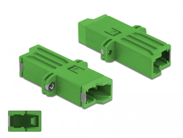 DeLOCK LWL Kupplung E2000 Simplex Buchse zu Simplex Buchse Singlemode grün (86944)