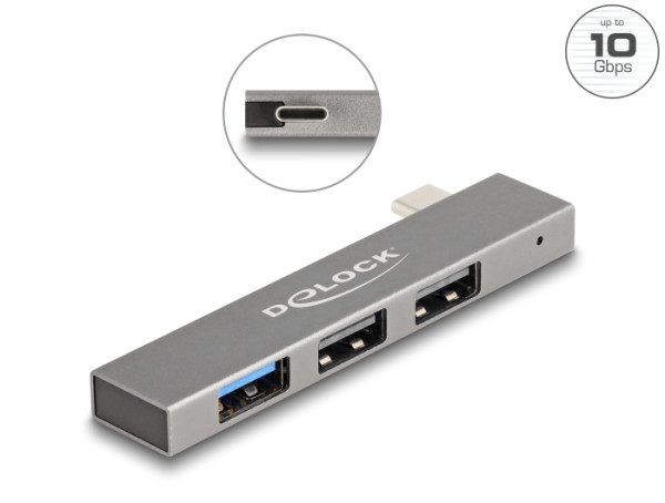 DELOCK 3Port Slim USB Hub mit USB Type-C (64274)