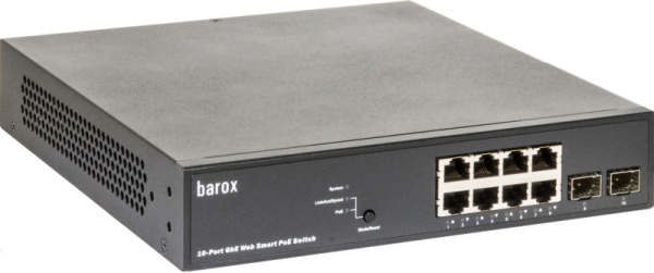 Barox 19"-Switch mit WebSmart Management 8 Ports PoE + (RY-GSP17-10)