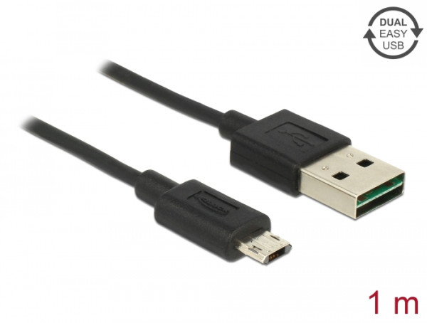 DeLOCK 83844 USB Kabel USB 2.0 1 m USB A Micro-USB B Schwarz (83844)