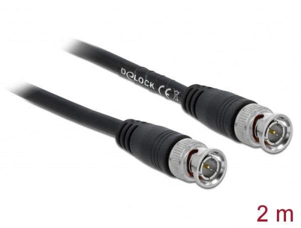 DeLOCK 80082 Koaxialkabel 2 m BNC Schwarz (80082)