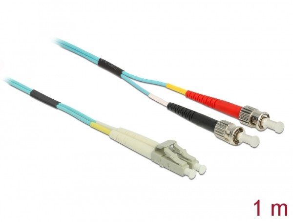 DeLOCK Kabel Lichtwellenleiter LC zu ST Multimode OM3 1 m (86567)