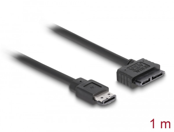 DeLOCK Cable eSATAp / Slimline SATA13pin, 1m SATA-Kabel Schwarz (84414)