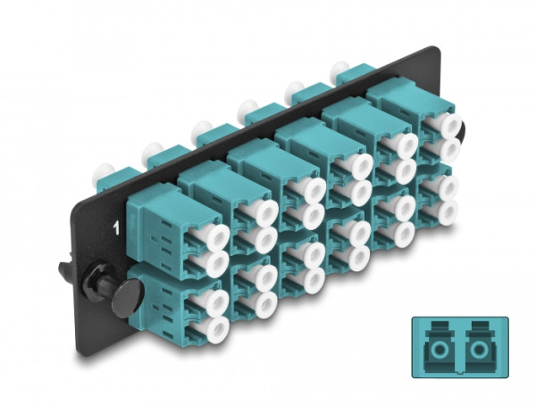 DeLOCK LWL Adapter Panel LC Duplex OM4 12 Port aqua (66933)