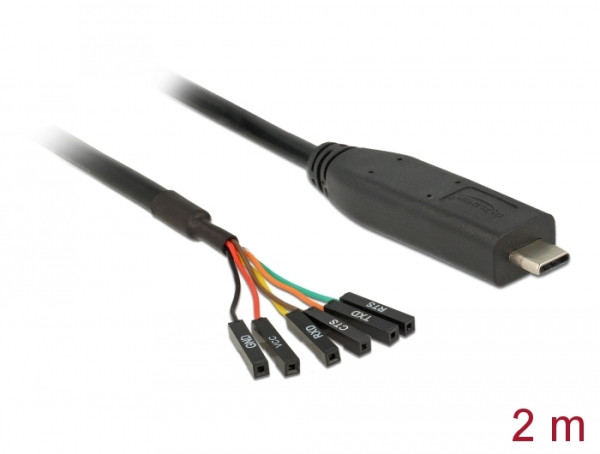 DeLOCK 63946 Serien-Kabel Schwarz 2 m USB 2.0 Type-C 6 x Pin pin header separate (63946)