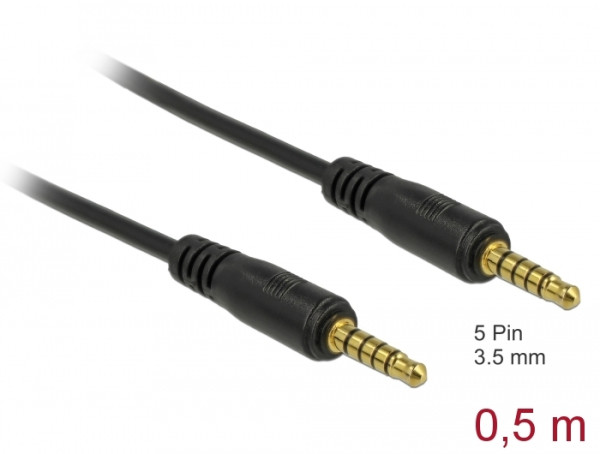 DeLOCK 85695 Audio-Kabel 0,5 m 3.5mm Schwarz (85695)