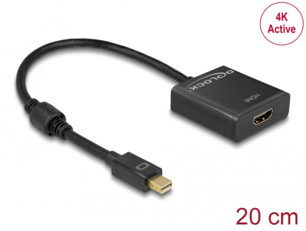 DeLOCK 62611 Videokabel-Adapter 0,2 m Mini DisplayPort HDMI Typ A Standard Schwarz (62611)