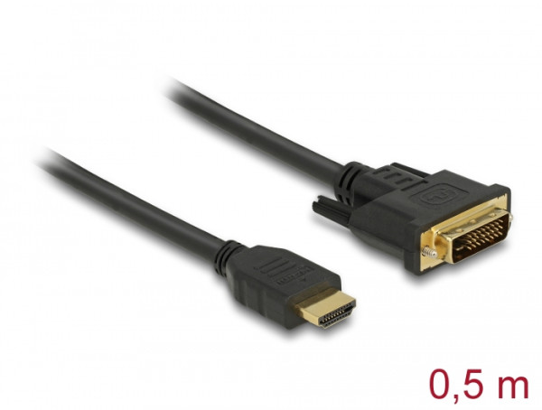 DeLOCK 85651 Videokabel-Adapter 0,5 m HDMI Typ A Standard DVI Schwarz (85651)