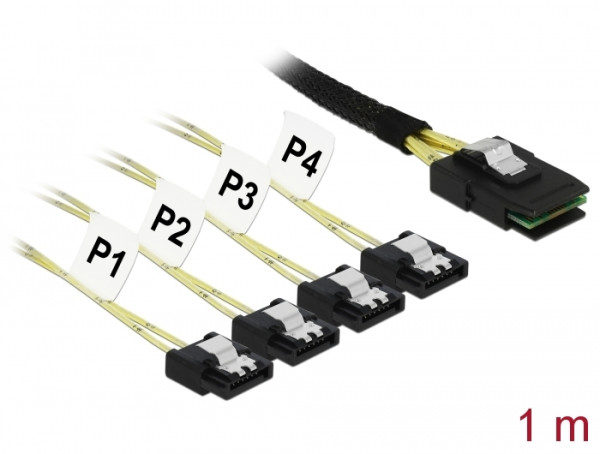 DeLOCK 85731 Serial Attached SCSI SAS-Kabel 1 m Schwarz, Grün (85731)