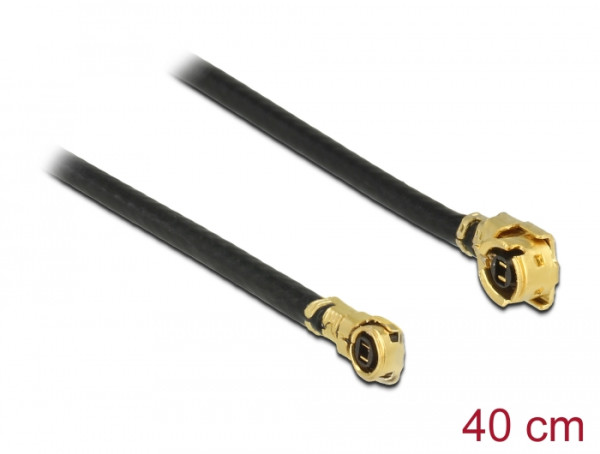 DeLOCK 89650 Koaxialkabel 1.13 0,4 m MHF I-PEX MHF IV/ HSC MXHP32 Schwarz, Gold (89650)