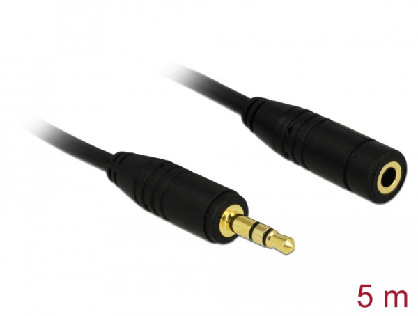 DeLOCK 3.5mm - 3.5mm, 5m Audio-Kabel Schwarz (84237)