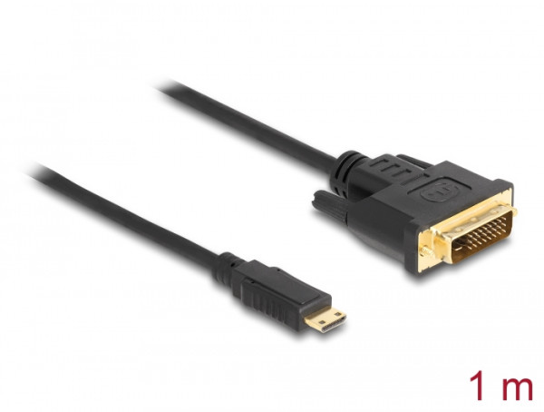 DeLOCK 1m mini-HDMI/DVI DVI-D Schwarz (83582)