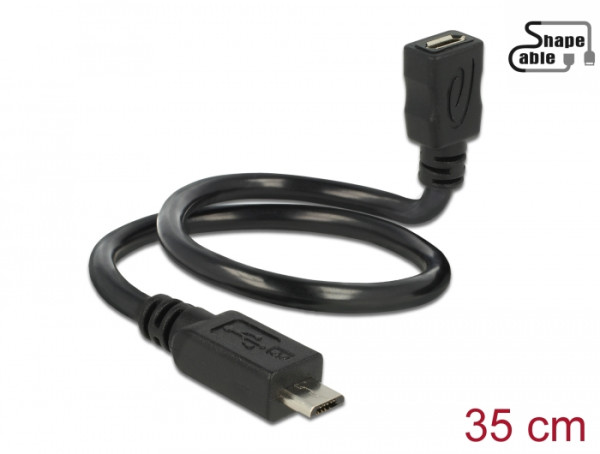 DeLOCK 0.35m, 2xUSB2.0 Micro-B USB Kabel USB 2.0 0,35 m Micro-USB B Schwarz (83924)