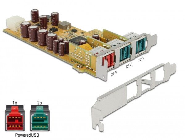 Delock USB-Adapter - PCIe 1.1 - PoweredUSB 2.0 12 V (89655)