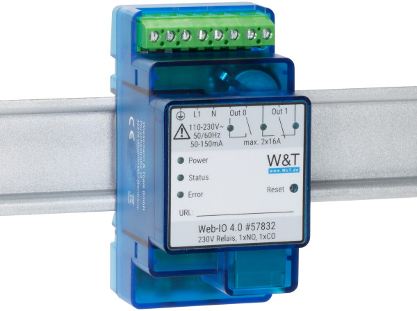 W&T Web-IO 4.0 230V Relais 1xNO, 1xCO (57832)