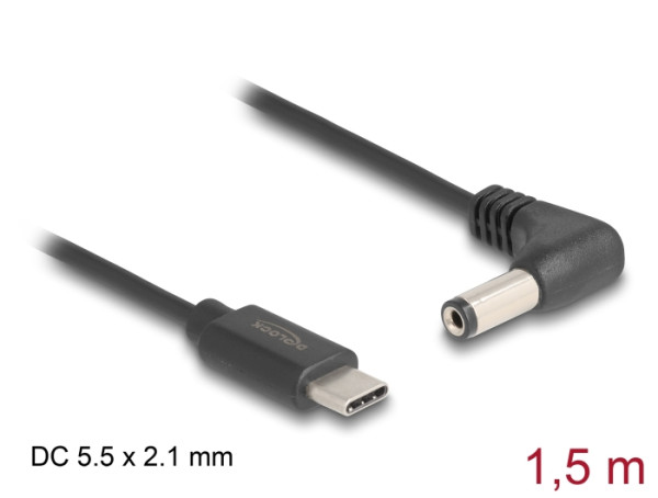 DELOCK USB Type-C zu DC 5,5 x 2,1mm 1,5m (85398)