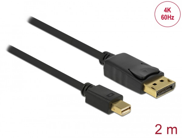 DeLOCK mini DP/DP 1.2 2 m Mini DisplayPort DisplayPort Schwarz (82438)