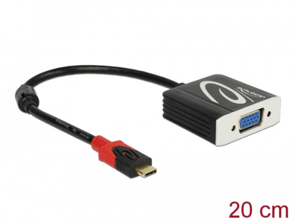 DeLOCK 62994 Videokabel-Adapter 0,2 m USB Typ-C VGA D-Sub Schwarz (62994)