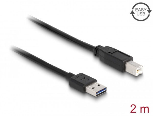 DeLOCK 2m USB 2.0 A - B m/m USB Kabel USB A USB B Schwarz (83359)