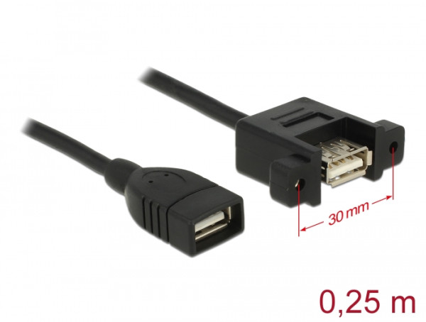 DeLOCK 0.25m 2xUSB2.0-A USB Kabel USB 2.0 0,25 m USB A Schwarz (85105)