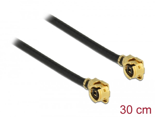 DeLOCK 89609 Koaxialkabel 1.13 0,3 m MHF I-PEX Schwarz, Gold (89609)