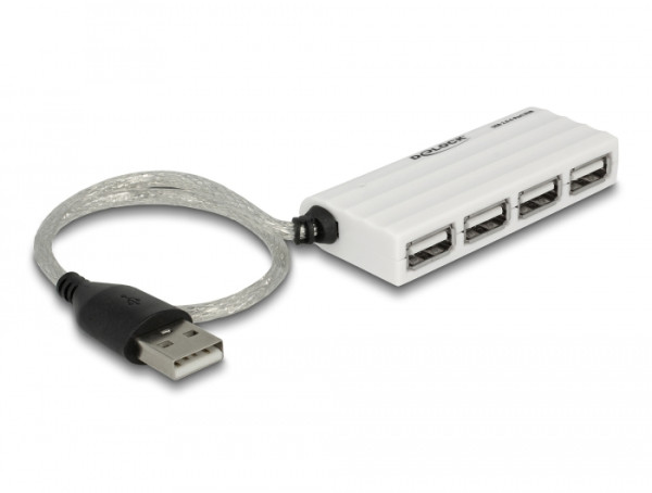 DeLOCK USB 2.0 external 4-port HUB 480 Mbit/s Weiß (87445)