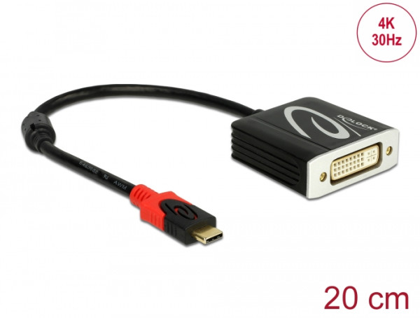 DeLOCK 61213 Videokabel-Adapter 0,2 m USB Typ-C DVI Schwarz (61213)