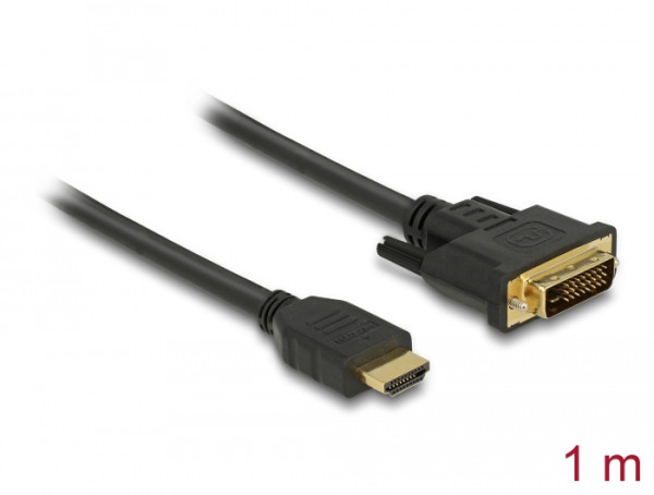 DeLOCK 85652 Videokabel-Adapter 1 m HDMI Typ A Standard DVI Schwarz (85652)