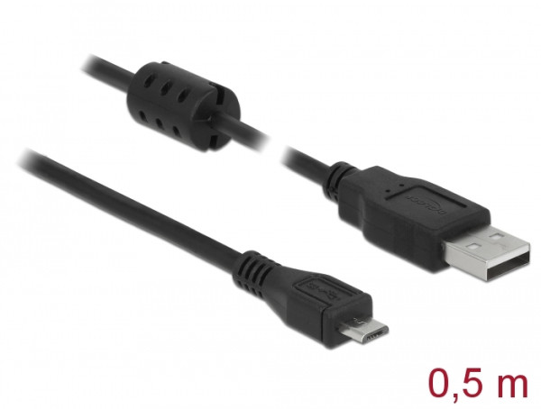 DeLOCK 84900 USB Kabel USB 2.0 0,5 m USB A Micro-USB B Schwarz (84900)