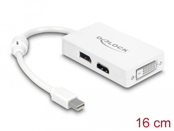 DeLOCK 61768 Videokabel-Adapter 0,24 m Mini DisplayPort DisplayPort + DVI + HDMI Weiß (61768)