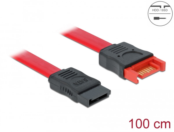 DeLOCK 83956 SATA-Kabel 1 m SATA 7-pin Schwarz, Rot (83956)