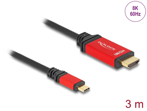 DELOCK ?USB Type-C zu HDMI Kabel 3m rot (80097)