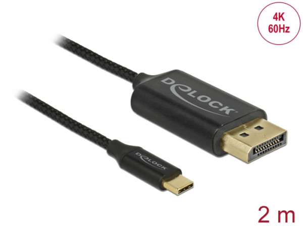 DeLOCK 83710 Videokabel-Adapter 2 m USB Typ-C DisplayPort Schwarz (83710)