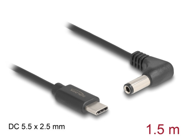 DELOCK USB Type-C zu DC 5,5 x 2,5mm 1,5m (85399)