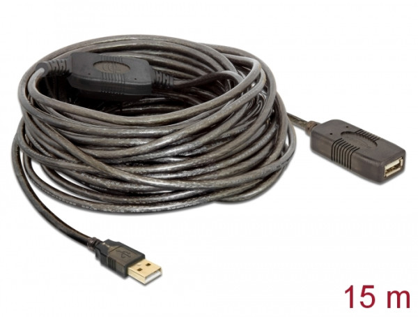 DeLOCK 15m USB 2.0 USB Kabel Schwarz (82689)