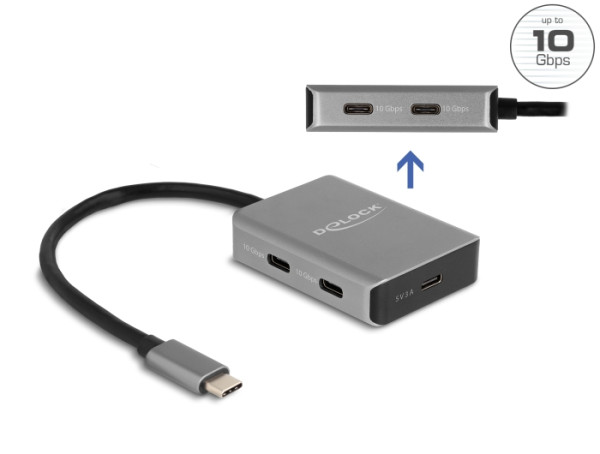 DELOCK USB 10 Gbps 4 Port USB Type-C Hub (64249)