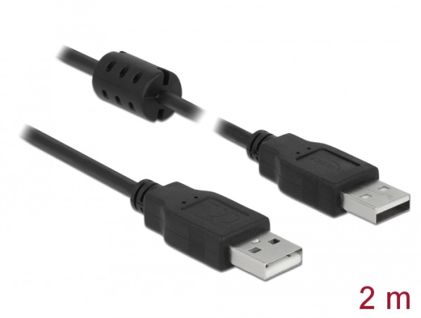 DeLOCK 2m, 2xUSB 2.0-A USB Kabel USB 2.0 USB A Schwarz (84891)