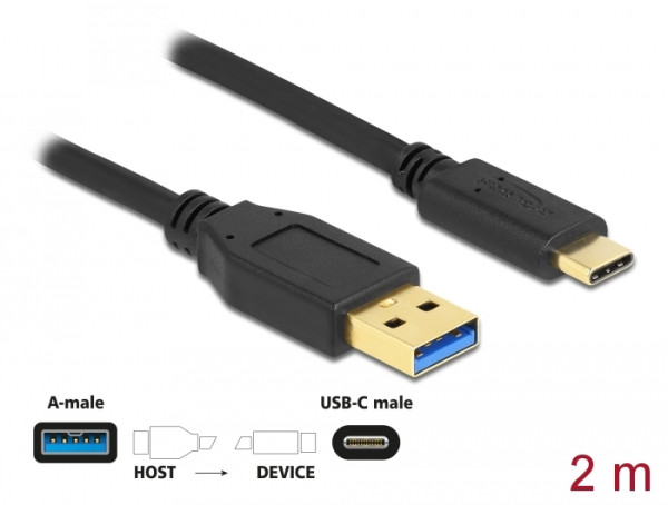 DeLOCK SuperSpeed USB USB 3.2 Gen 2 Kabel Typ-A zu USB Type-C 2 m (84004)