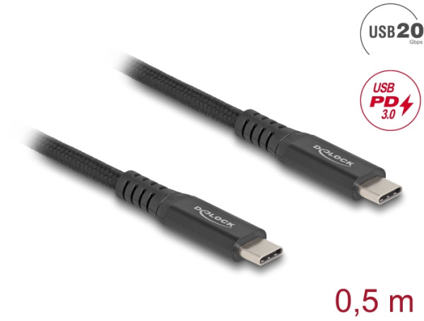 DELOCK USB 20 Gbps Kabel USB Type-C 0,5m (80023)