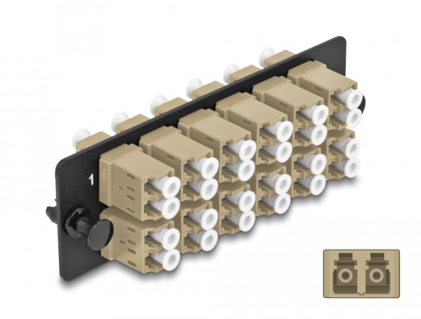 DeLOCK LWL Adapter Panel LC Duplex OM1 / OM2 12 Port beige (66932)