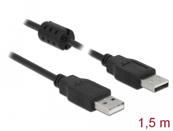 DeLOCK 1.5m, 2xUSB 2.0-A USB Kabel USB 2.0 1,5 m USB A Schwarz (84890)