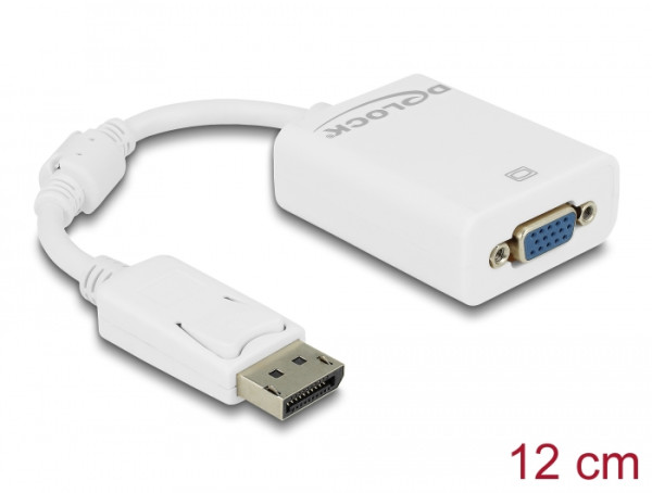 DeLOCK 61766 Videokabel-Adapter 0,125 m VGA D-Sub DisplayPort Weiß (61766)