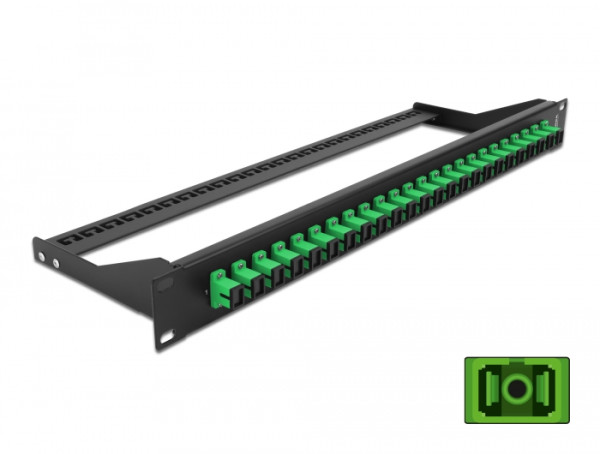 DeLOCK 19″ LWL Patchpanel 24 Port SC Simplex grün (43381)