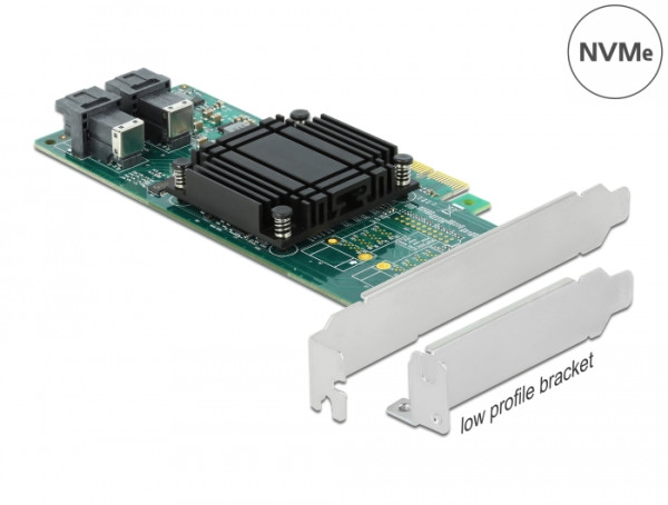 DeLOCK PCI Express x8 Karte zu 2 x intern SFF-8643 NVMe - Low Profile Formfaktor (90438)