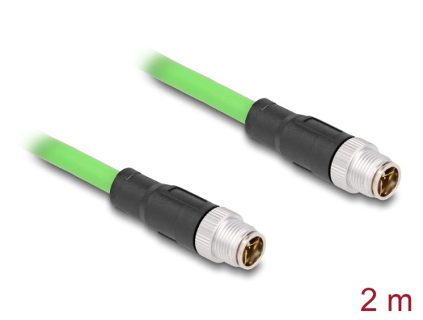 DELOCK M12 Kabel X-kodiert 8 Pin PUR 2m (80437)