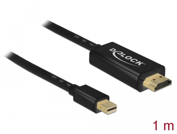 DeLOCK 83698 Videokabel-Adapter 1 m Mini DisplayPort HDMI Schwarz (83698)