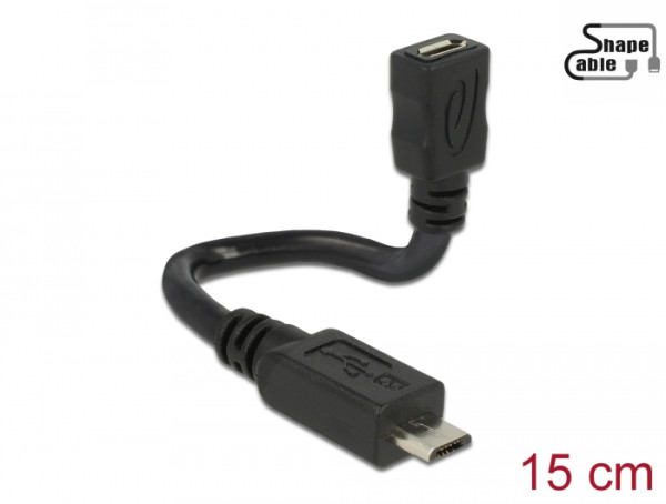 DeLOCK 0.15m, 2xUSB2.0 Micro-B USB Kabel USB 2.0 0,15 m Micro-USB B Schwarz (83923)