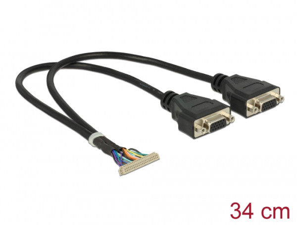 DeLOCK 84710 Videokabel-Adapter 0,34 m 2 x VGA D-Sub Schwarz (84710)